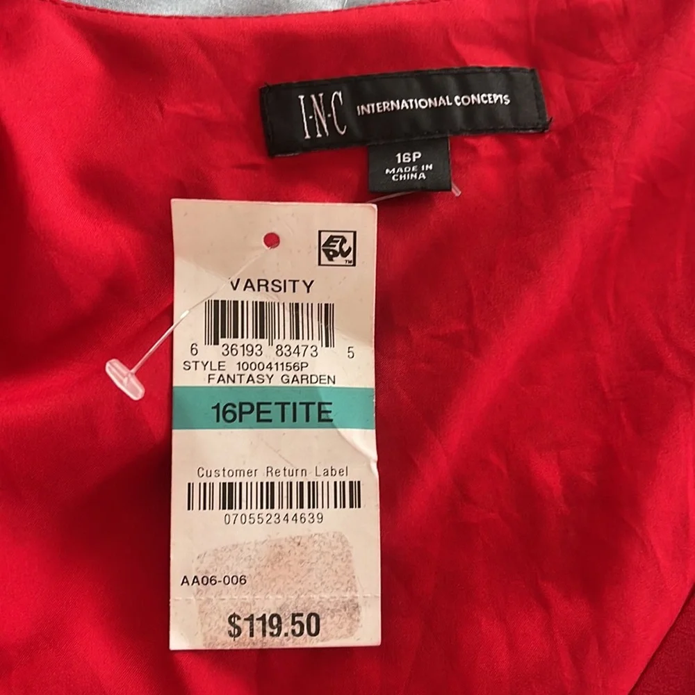 I.N.C. International Concepts. NWT. Size 16P. High/low floral wrap dress. - Picture 7 of 12